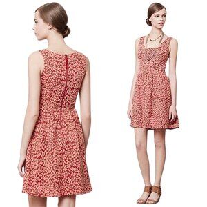 Maeve by Anthropologie Red Animal Print Sleeveless Dress